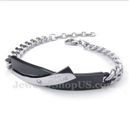 Pulseira Masculina De Titânio Preto Para Casal