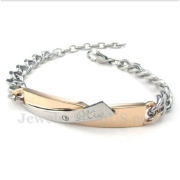 Pulseira De Casal Feminina De Titânio E Ouro