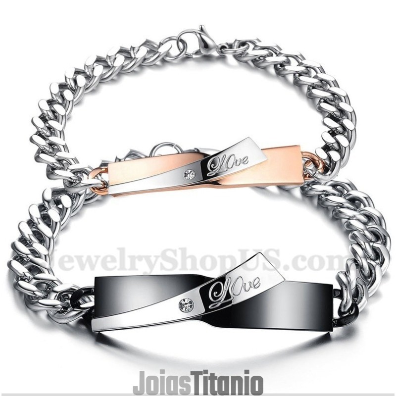 Pulseira De Casal De Titânio Masculina Pulseira De Casal De Titânio Masculina