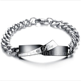 Pulseira De Casal De Titânio Masculina