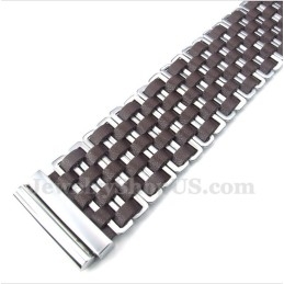Pulseira Masculina De Couro E Titânio