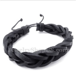 Pulseira Masculina De Couro E Titânio