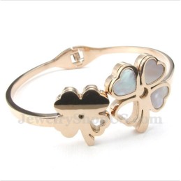 Pulseira Masculina De Titânio E Ouro Rosa Trevo