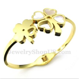 Pulseira Masculina De Titânio E Ouro Trevo
