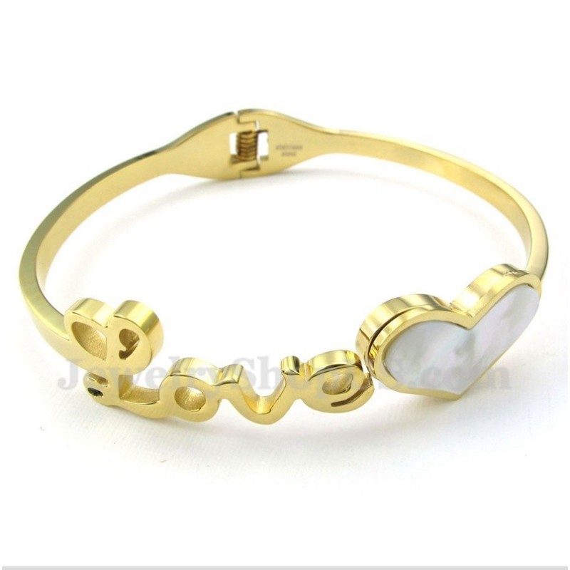 Pulseira Masculina De Titânio E Ouro Love