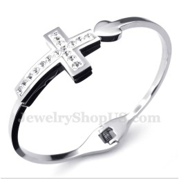 Pulseira Masculina De Titânio Com Cruz