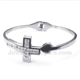 Pulseira Masculina De Titânio Com Cruz