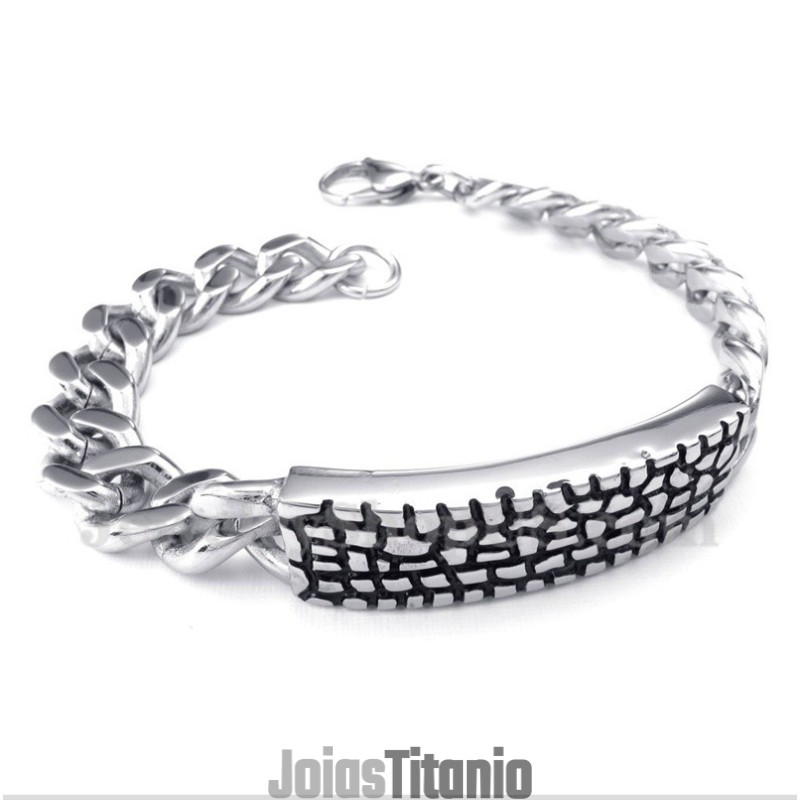 Pulseira Masculina De Titânio Fundido