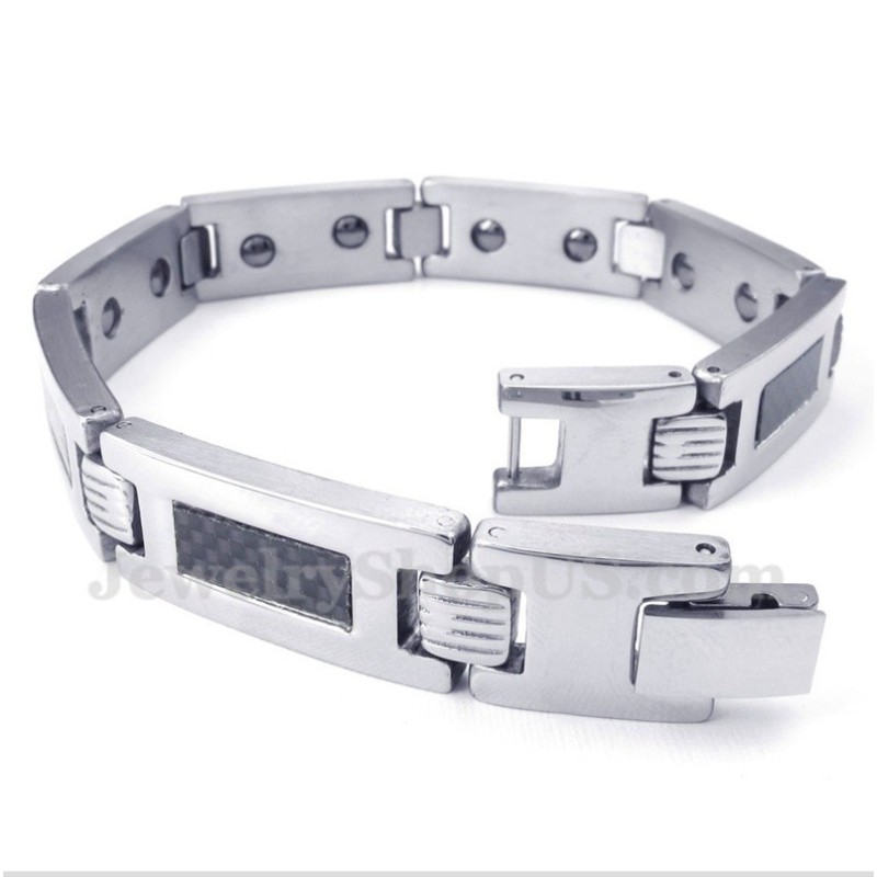 Pulseira Magnética Masculina De Fibra De Carbono E Titânio Pulseira Magnética Masculina De Fibra De Carbono E Titânio