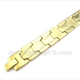 Pulseira Masculina De Titânio Dourado