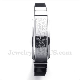 Pulseira Masculina De Titânio E Borracha Com Versículos Bíblicos