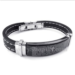 Pulseira De Borracha Masculina De Titânio Com Versículos Bíblicos