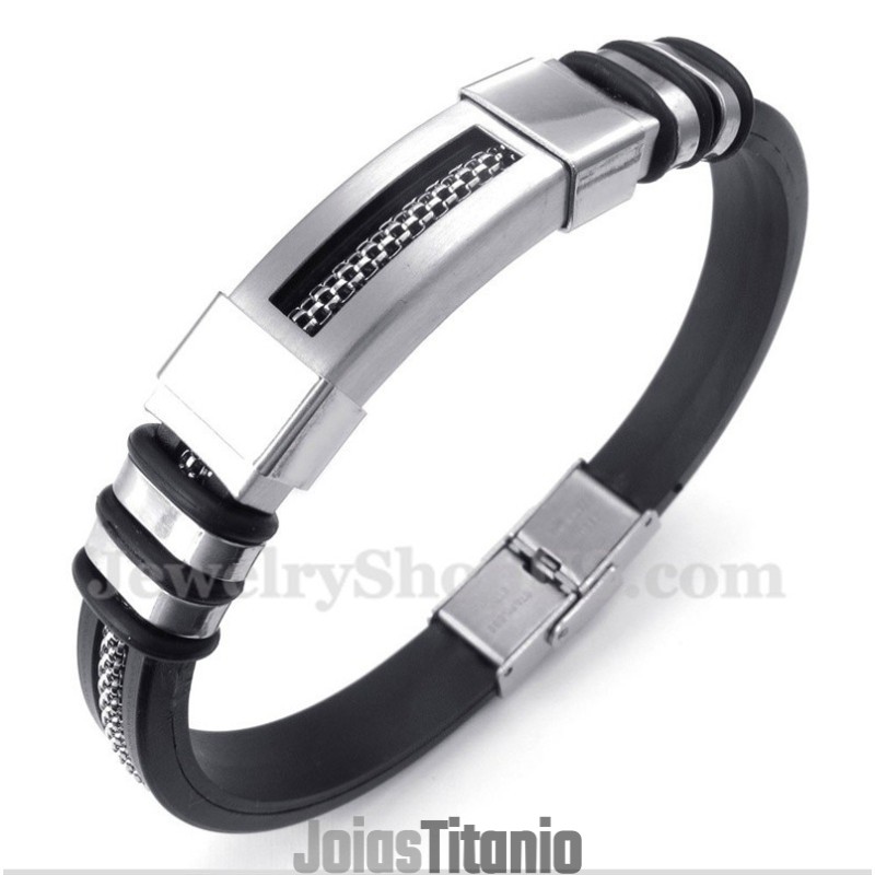 Pulseira De Borracha De Titânio Masculina Pulseira De Borracha De Titânio Masculina