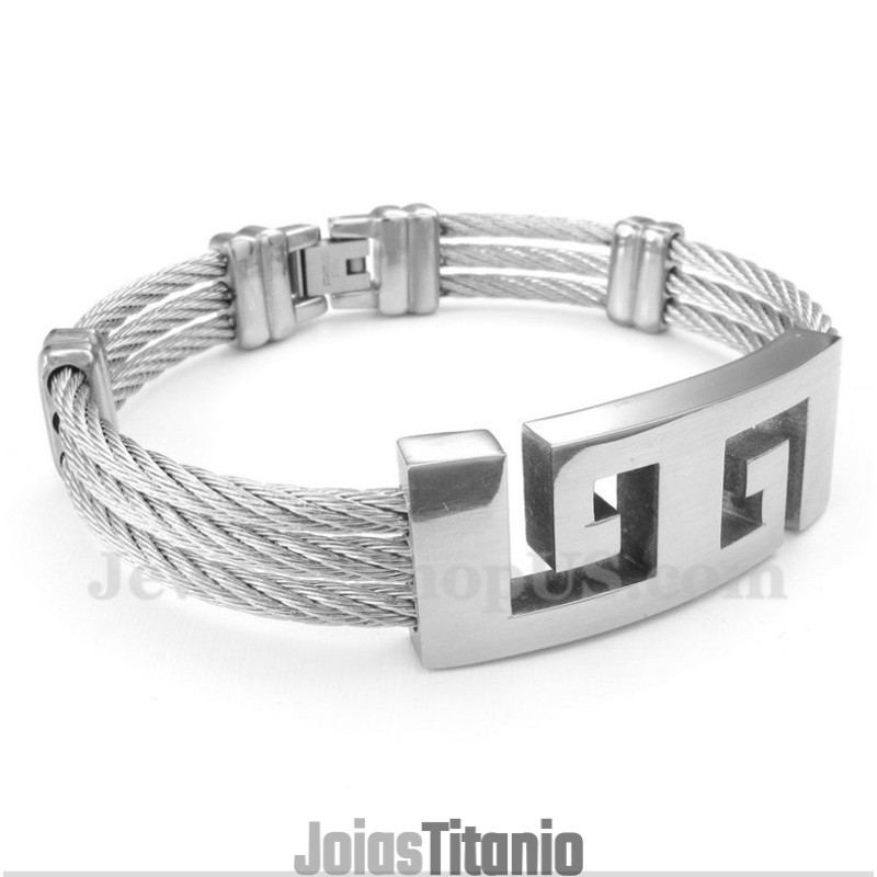 Pulseira De Cabo De Titânio Masculina