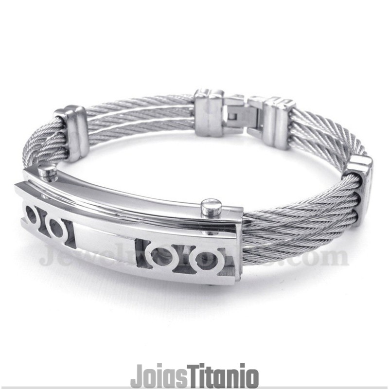 Pulseira De Cabo De Titânio Masculina Pulseira De Cabo De Titânio Masculina