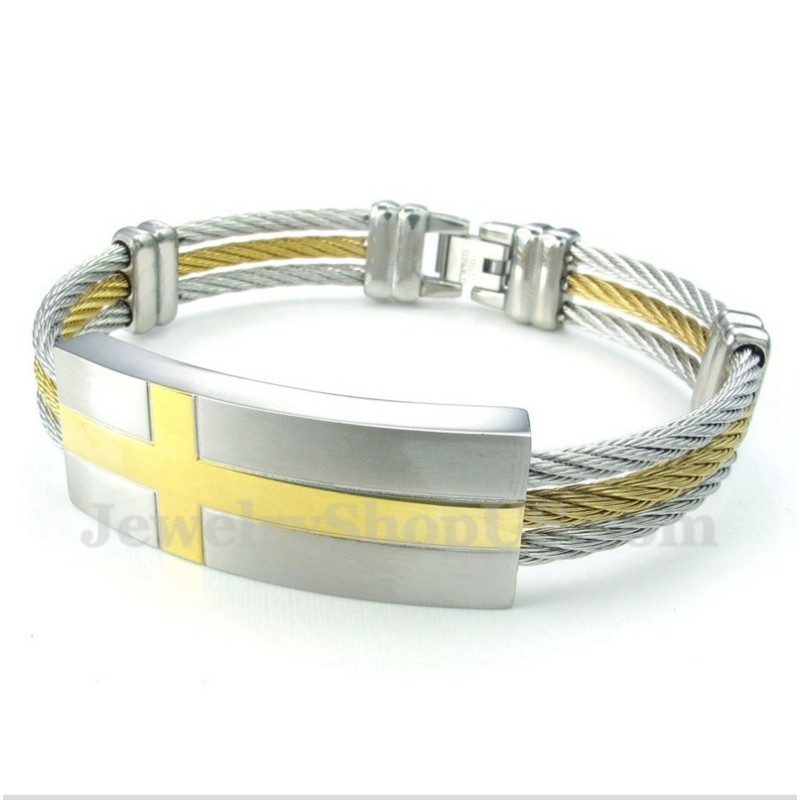 Pulseira Masculina De Titânio Com Cabo Cruzado Pulseira Masculina De Titânio Com Cabo Cruzado