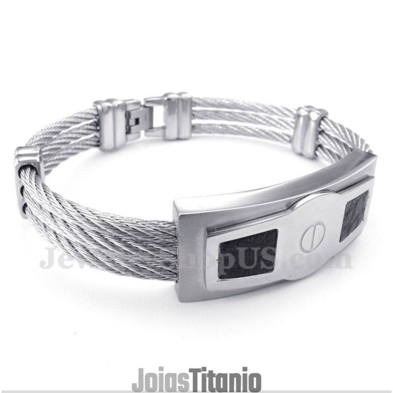 Pulseira De Cabo De Titânio Masculina