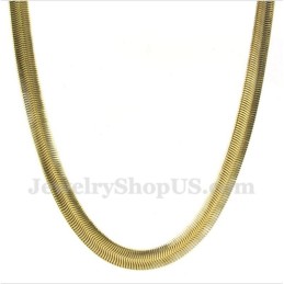 Colar Masculino De Titânio Dourado Com Cobra De 20 Polegadas