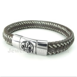 Pulseira Masculina De Couro E Titânio