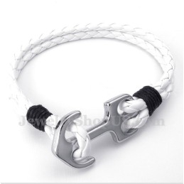 Pulseira De Âncora De Couro Masculina