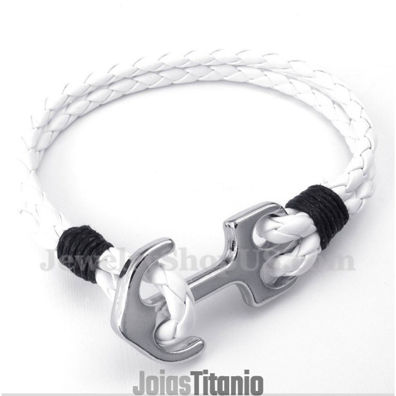 Pulseira De Âncora De Couro Masculina Pulseira De Âncora De Couro Masculina