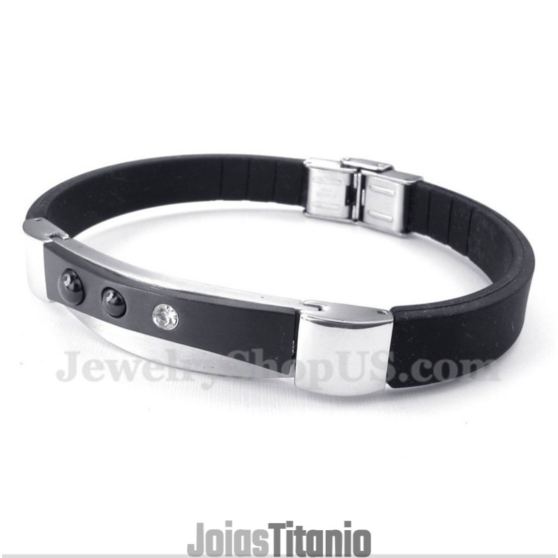 Pulseira De Borracha De Titânio Masculina