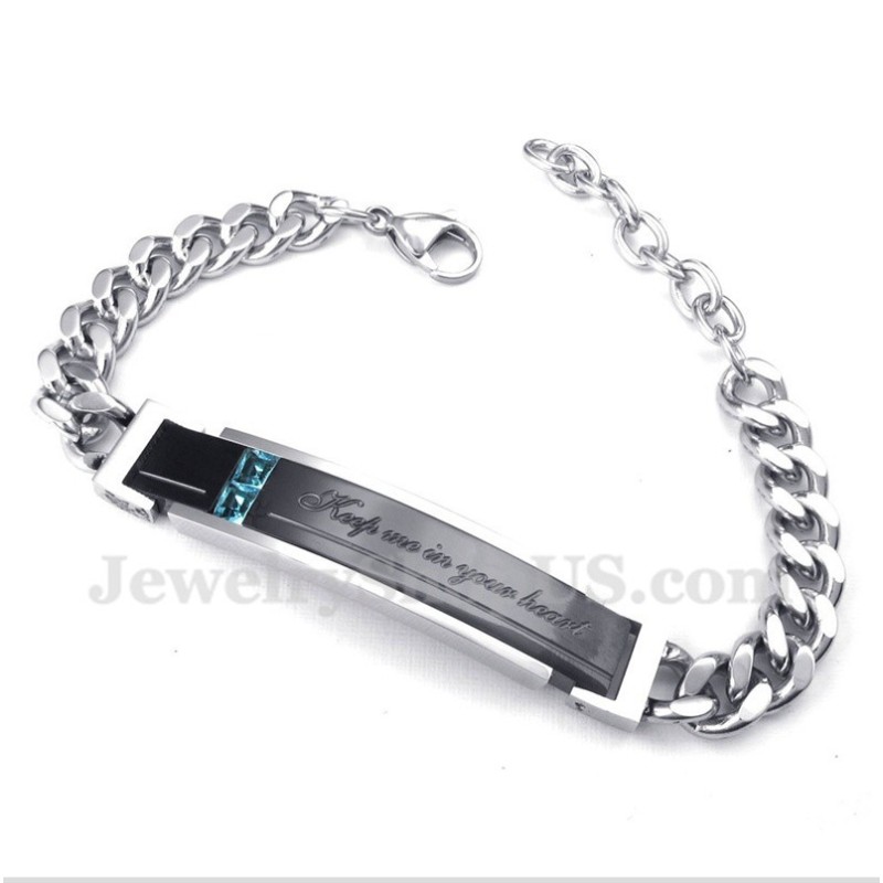 Pulseira De Casal Masculina De Titânio E Diamante Para Ele Pulseira De Casal Masculina De Titânio E Diamante Para Ele