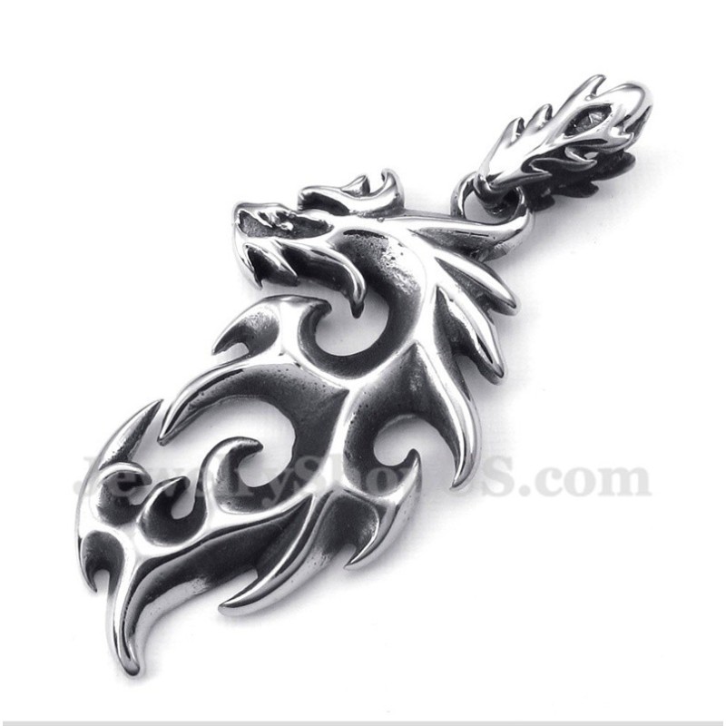 Pingente De Dragão De Fogo De Titânio Masculino Com Corrente Grátis Pingente De Dragão De Fogo De Titânio Masculino Com Corrente Grátis