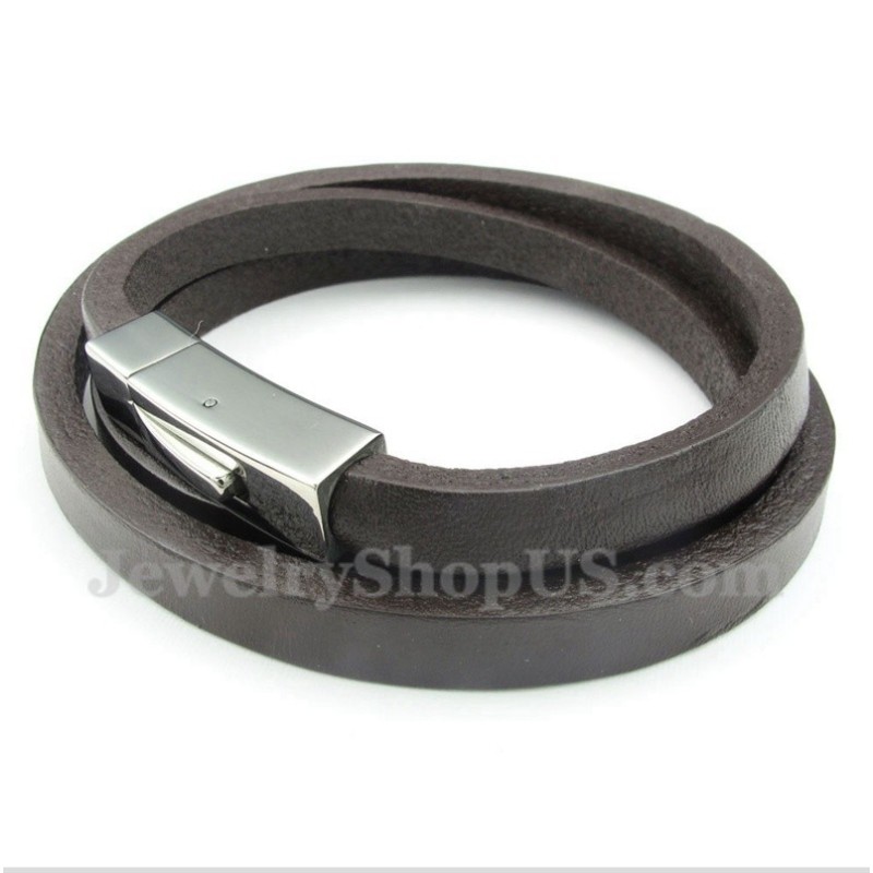 Pulseira Masculina De Couro De Titânio Pulseira Masculina De Couro De Titânio