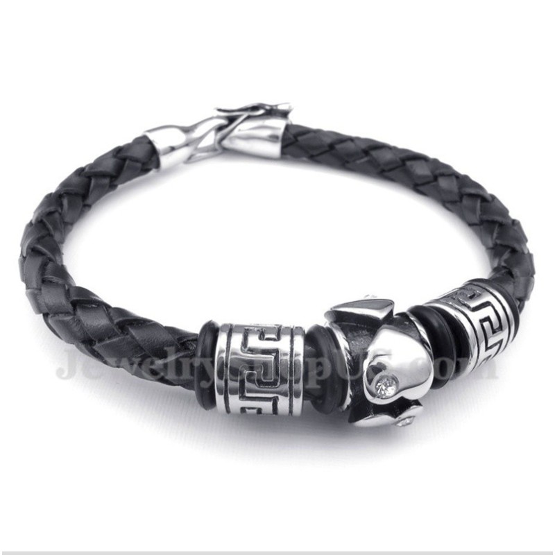 Pulseira Masculina De Couro De Titânio Pulseira Masculina De Couro De Titânio