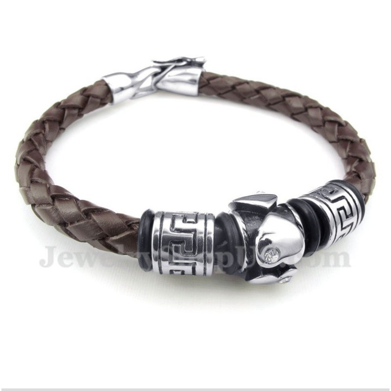 Pulseira Masculina De Couro De Titânio Pulseira Masculina De Couro De Titânio