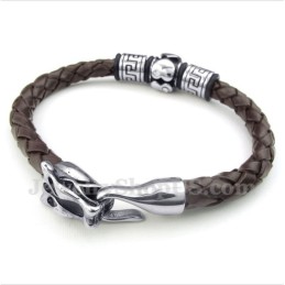 Pulseira Masculina De Couro De Titânio