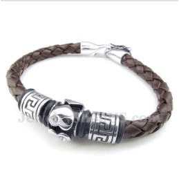 Pulseira Masculina De Couro De Titânio