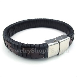 Pulseira Masculina De Couro De Titânio