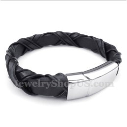 Pulseira Masculina De Couro De Titânio