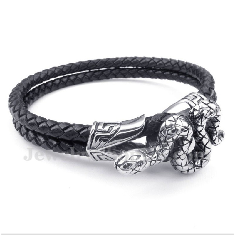 Pulseira Masculina De Couro De Titânio