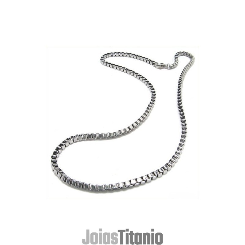 Colar De Prata E Titânio De 20,1 Polegadas Apertado 8092