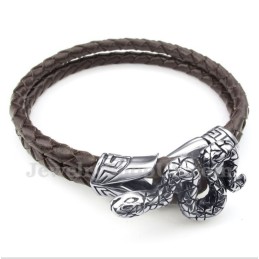 Pulseira Masculina De Couro De Titânio
