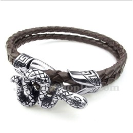 Pulseira Masculina De Couro De Titânio