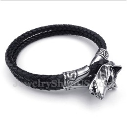 Pulseira Masculina De Couro De Titânio