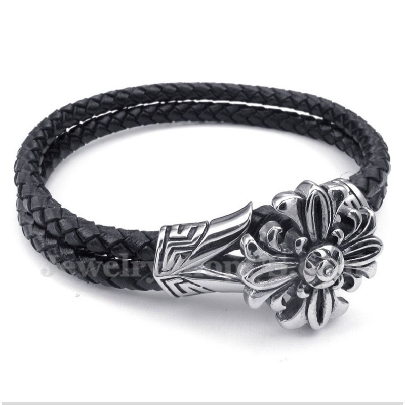 Pulseira Masculina De Couro De Titânio Pulseira Masculina De Couro De Titânio