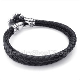 Pulseira Masculina De Couro De Titânio