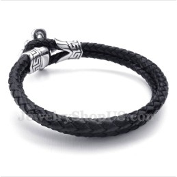 Pulseira Masculina De Couro De Titânio