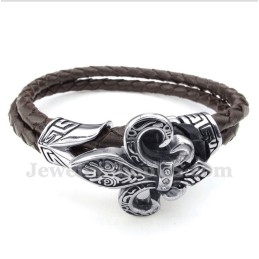 Pulseira Masculina De Couro De Titânio