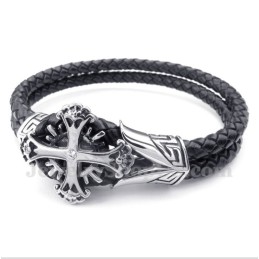 Pulseira Masculina De Couro De Titânio
