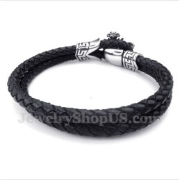 Pulseira Masculina De Couro De Titânio