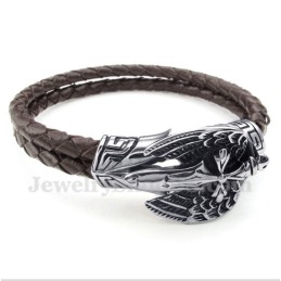 Pulseira Masculina De Couro De Titânio