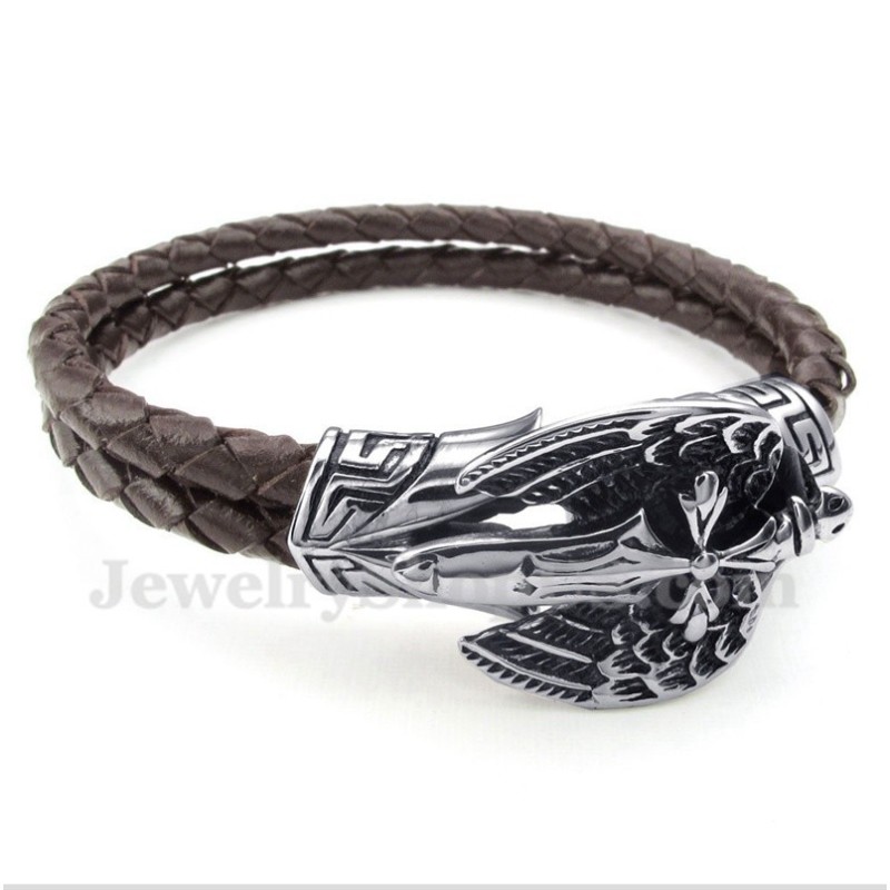 Pulseira Masculina De Couro De Titânio