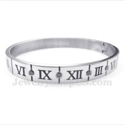 Pulseira Masculina De Titânio Com Diamantes E Algarismos Romanos