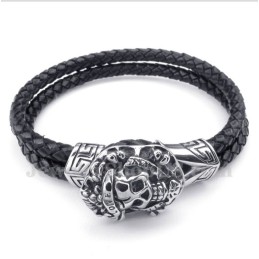 Pulseira Masculina De Couro De Titânio